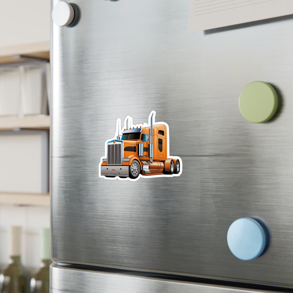 Orange Semi Truck Vinyl Decal