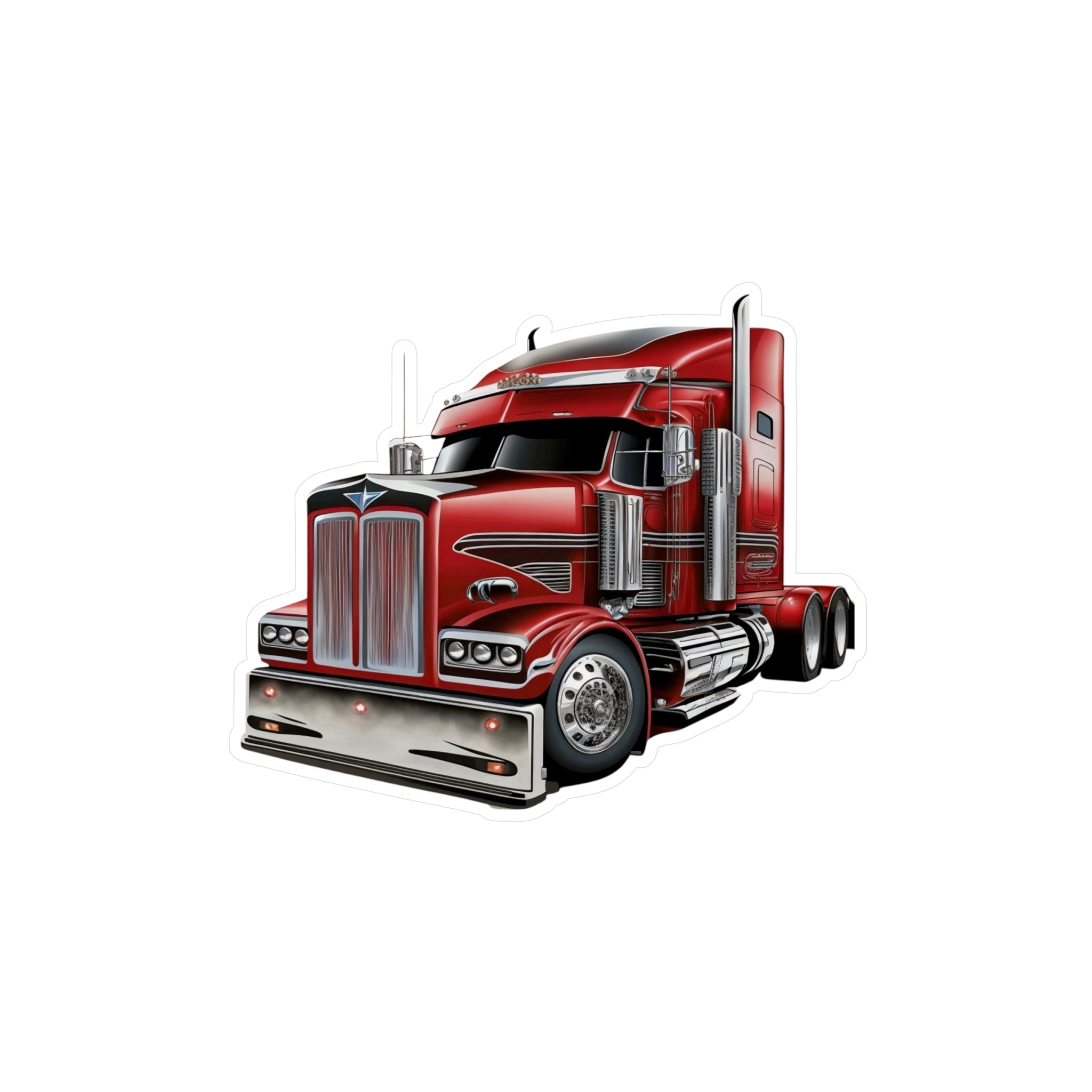 Red Semi Truck Vinyl Decal
