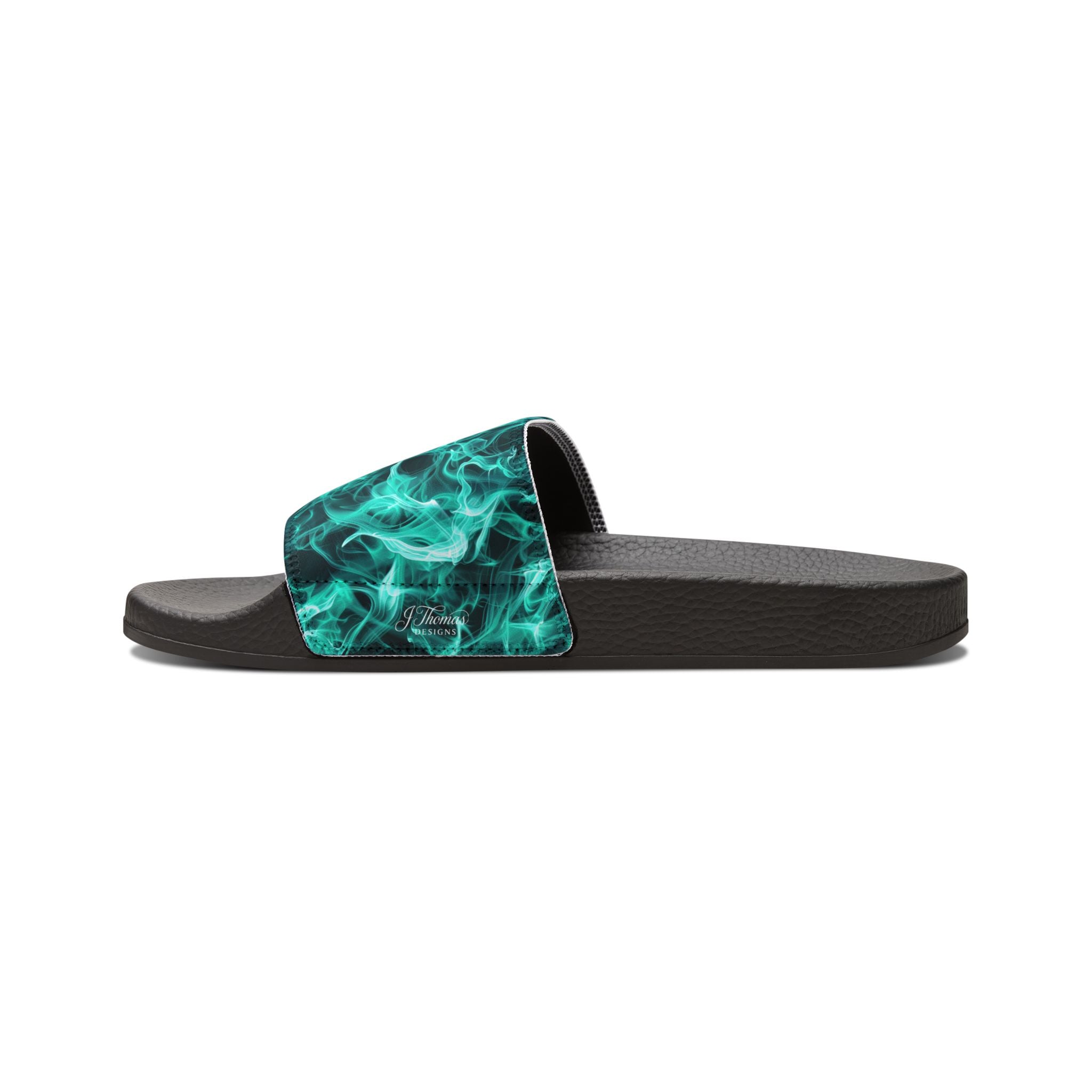 "All-Over Print" - Teal Flame Men's Removable-Strap Sandals