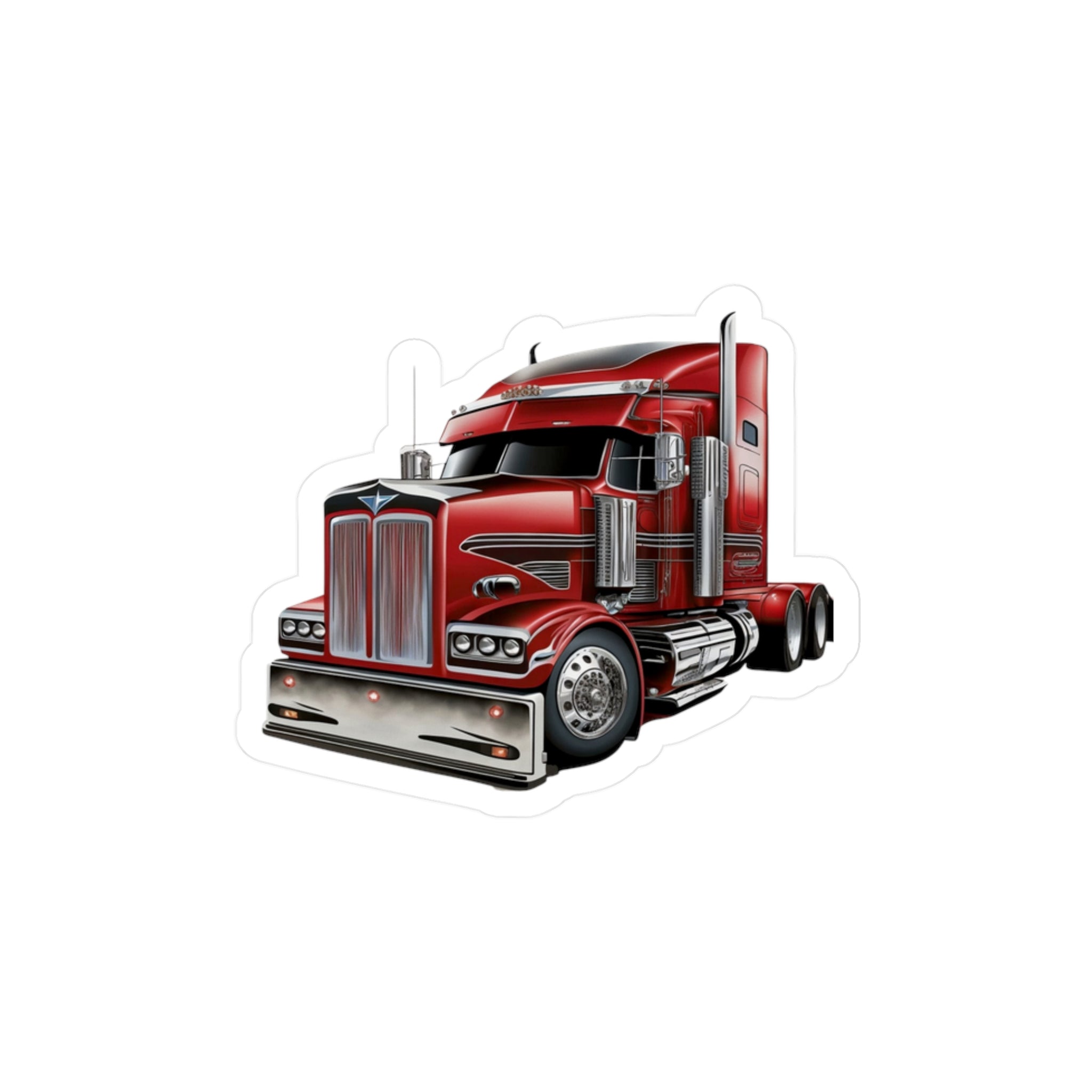 Red Semi Truck Vinyl Decal