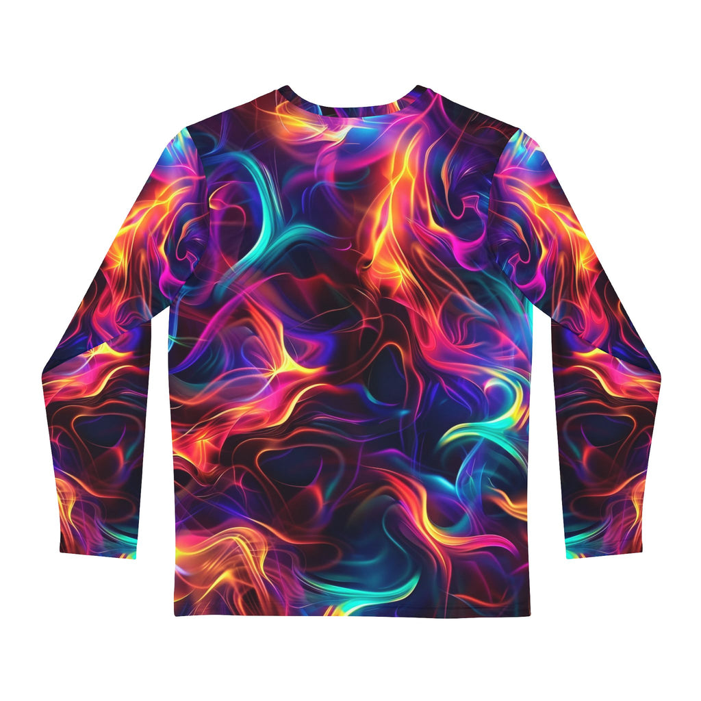 "All-Over Print" Psychedelic Flame Long Sleeve Shirt