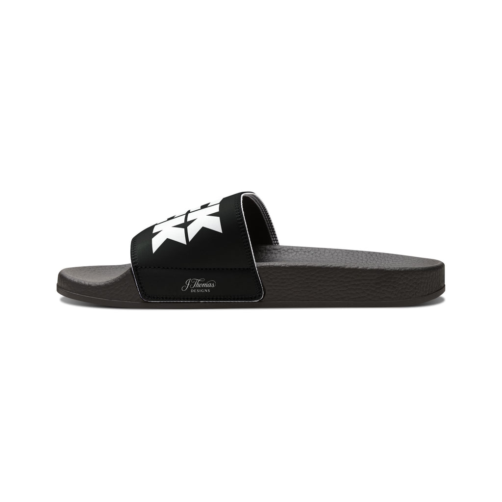 "All-Over Print" - Thick Chick Men's Removable-Strap Sandals - Black