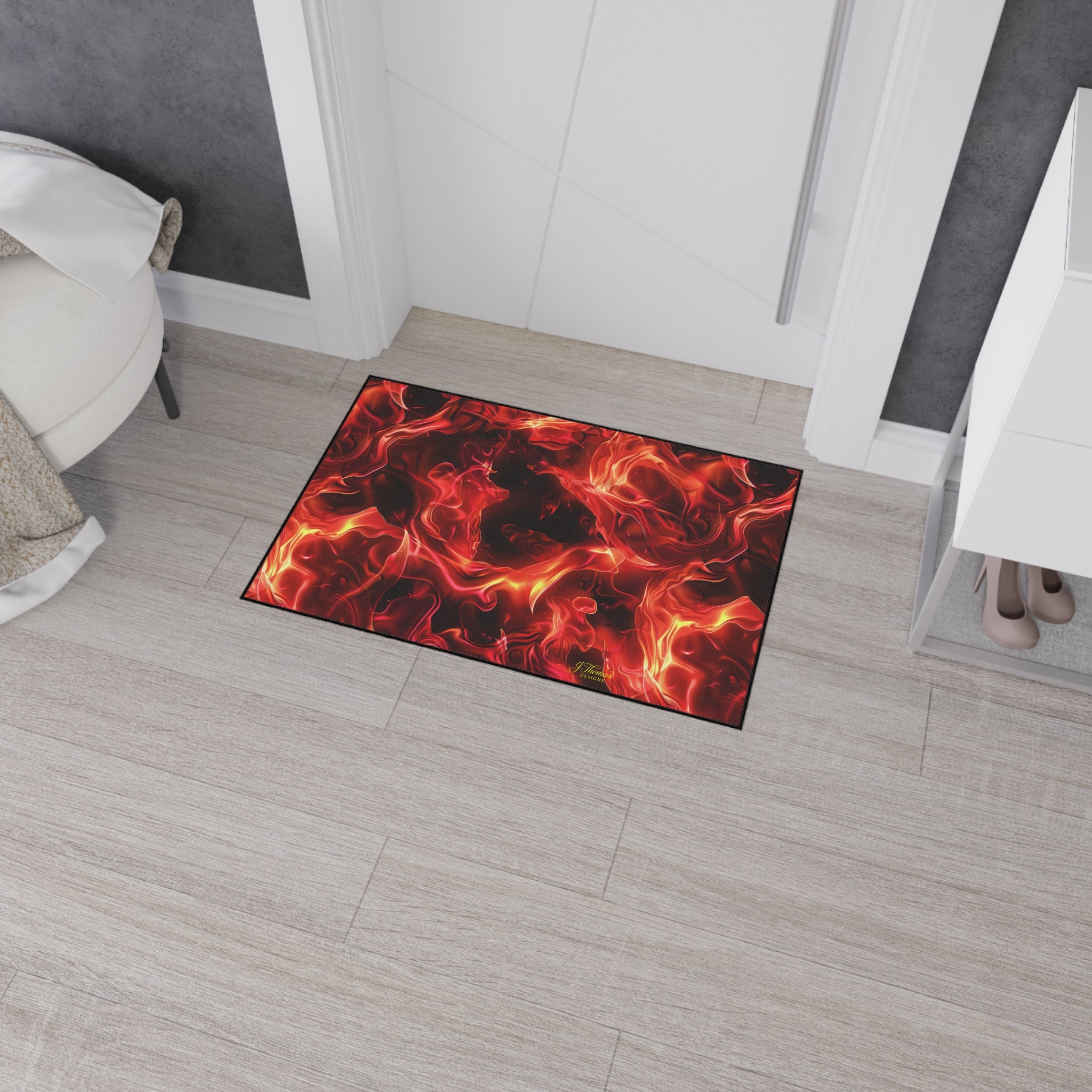 Heavy Duty Floor Mat – Red Flames