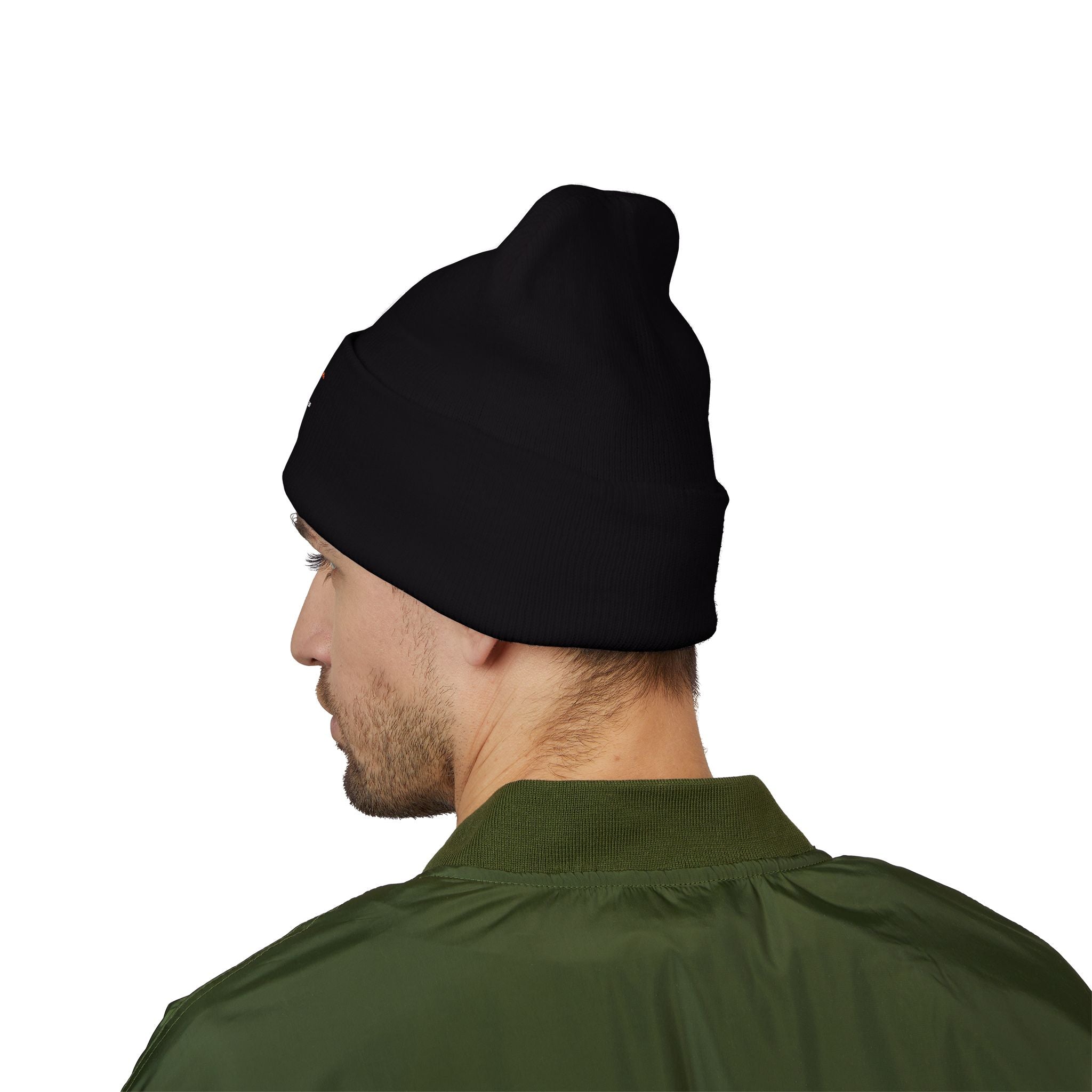 Embroidered "moti-Voice-tion Wear" Cuffed Beanie