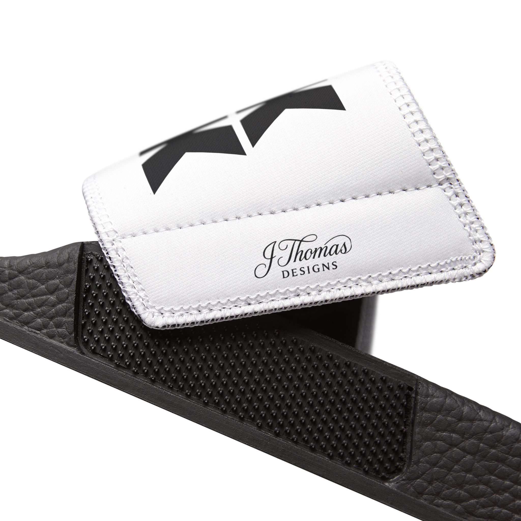 "All-Over Print" - Thick Chick Men's Removable-Strap Sandals - White