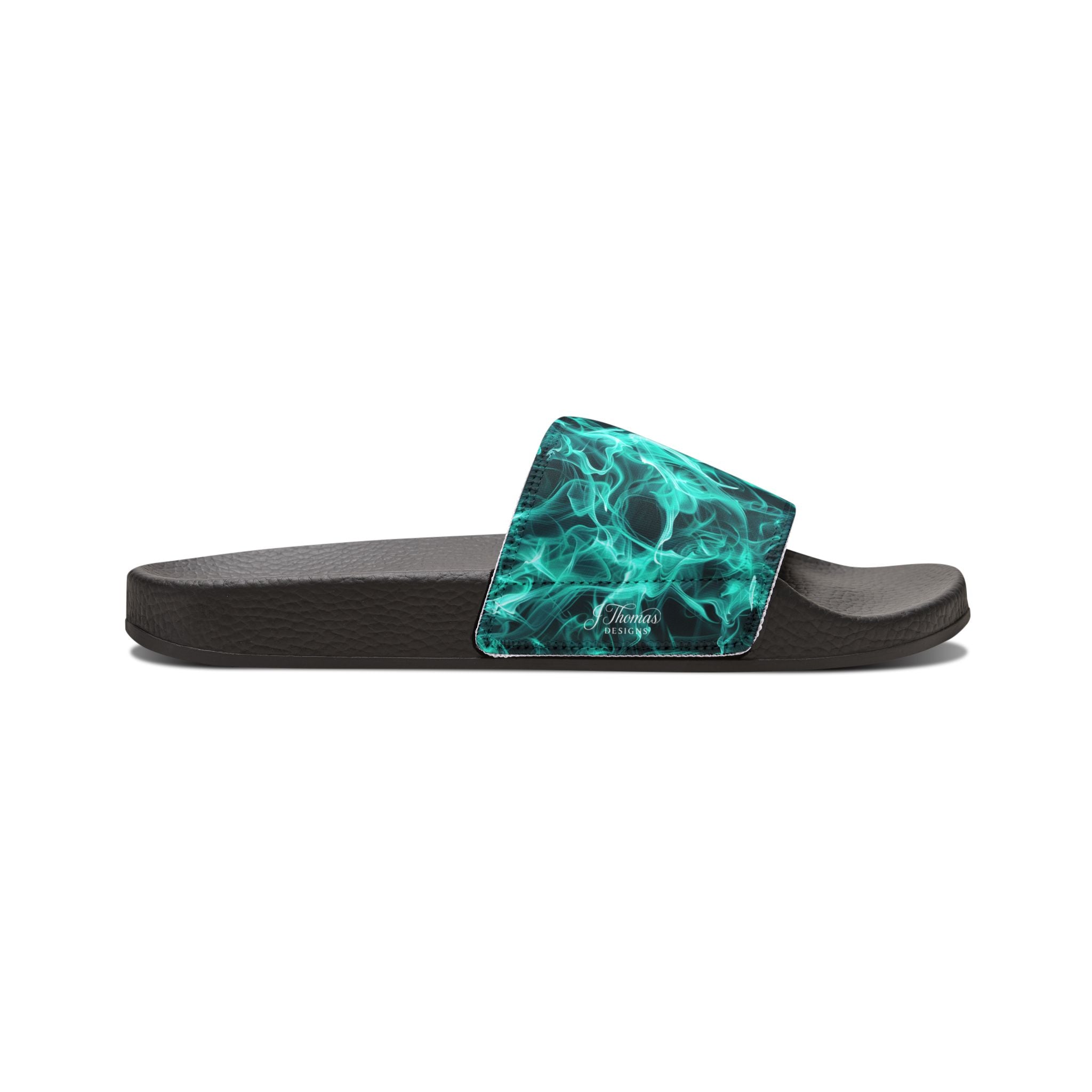"All-Over Print" - Teal Flame Men's Removable-Strap Sandals