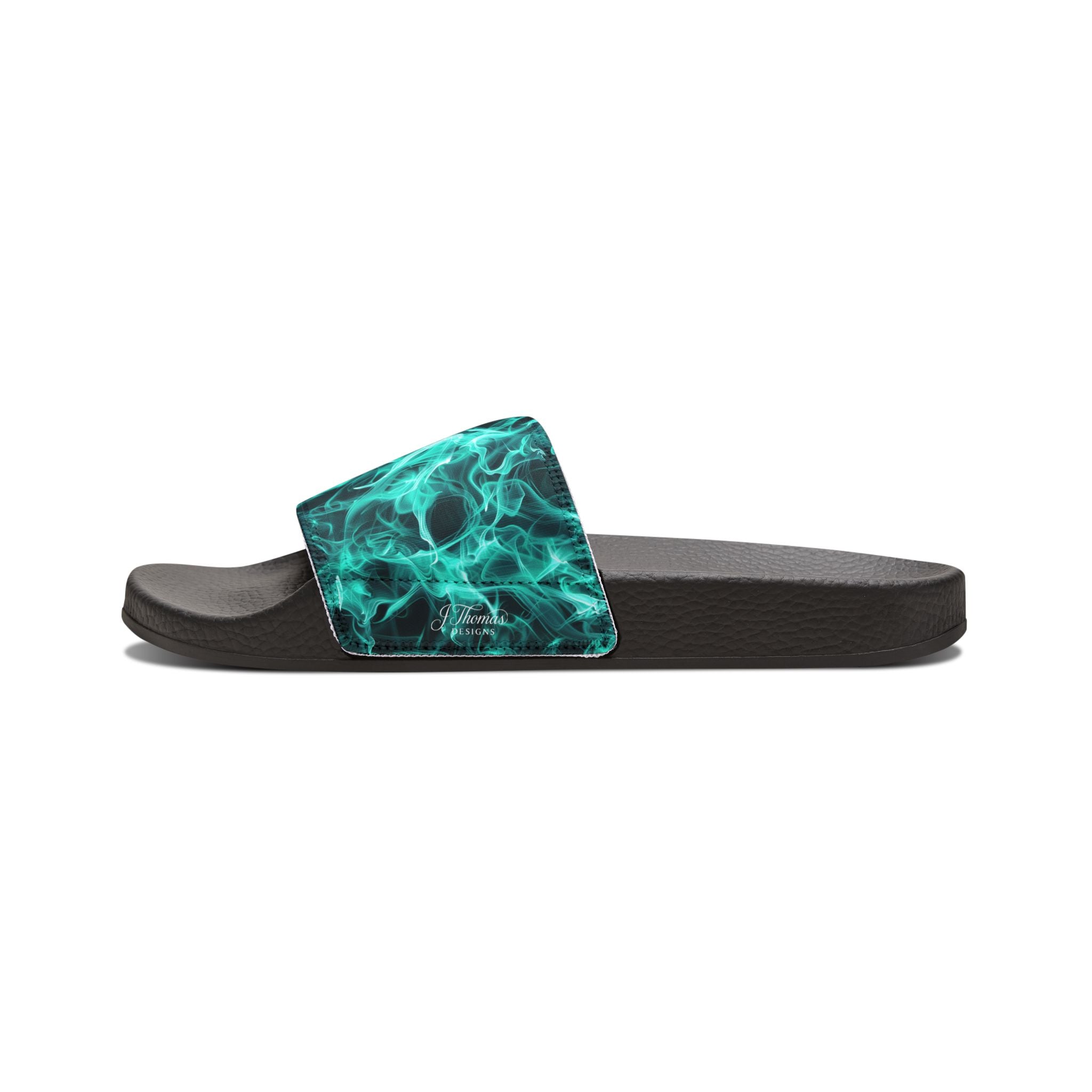 "All-Over Print" - Teal Flame Men's Removable-Strap Sandals