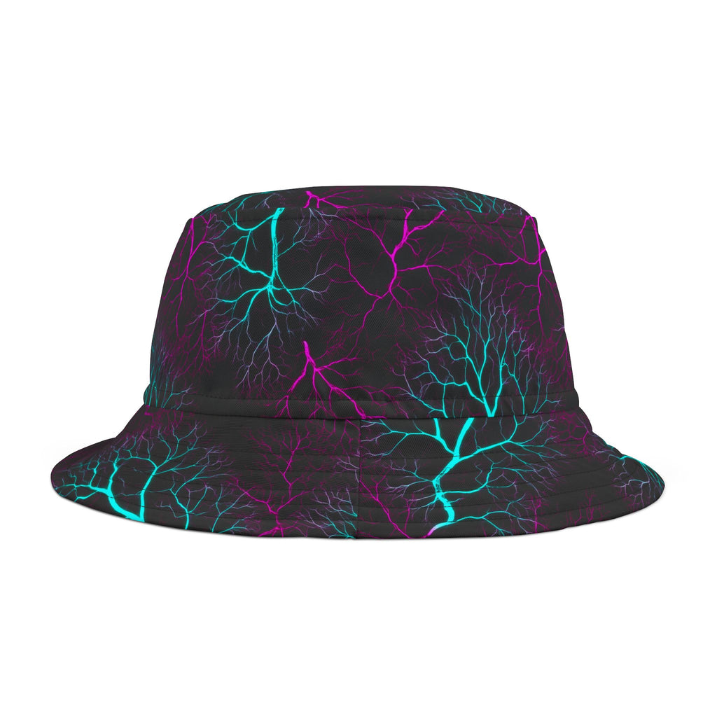"All-Over Print" Neon Lightning Bucket Hat