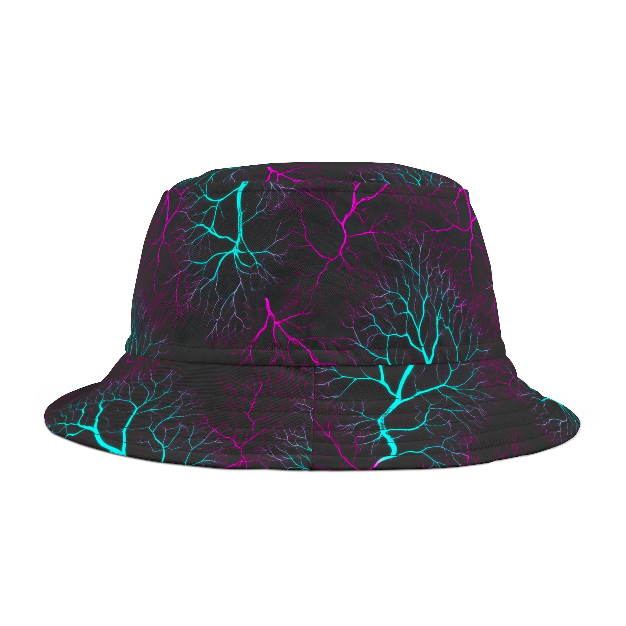 "All-Over Print" Neon Lightning Bucket Hat