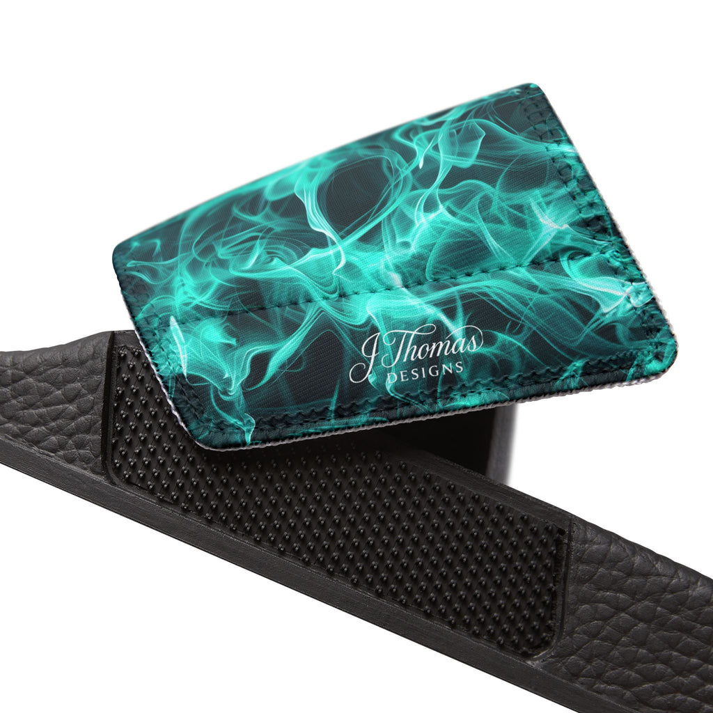 "All-Over Print" - Teal Flame Men's Removable-Strap Sandals
