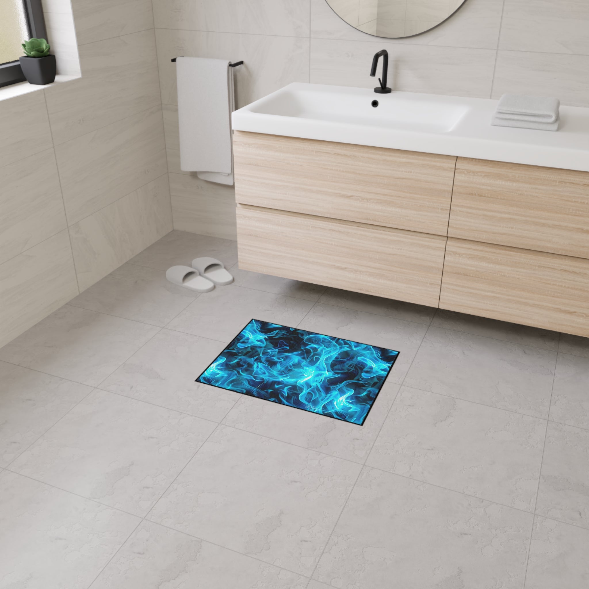 Heavy Duty Floor Mat – Blue Flames