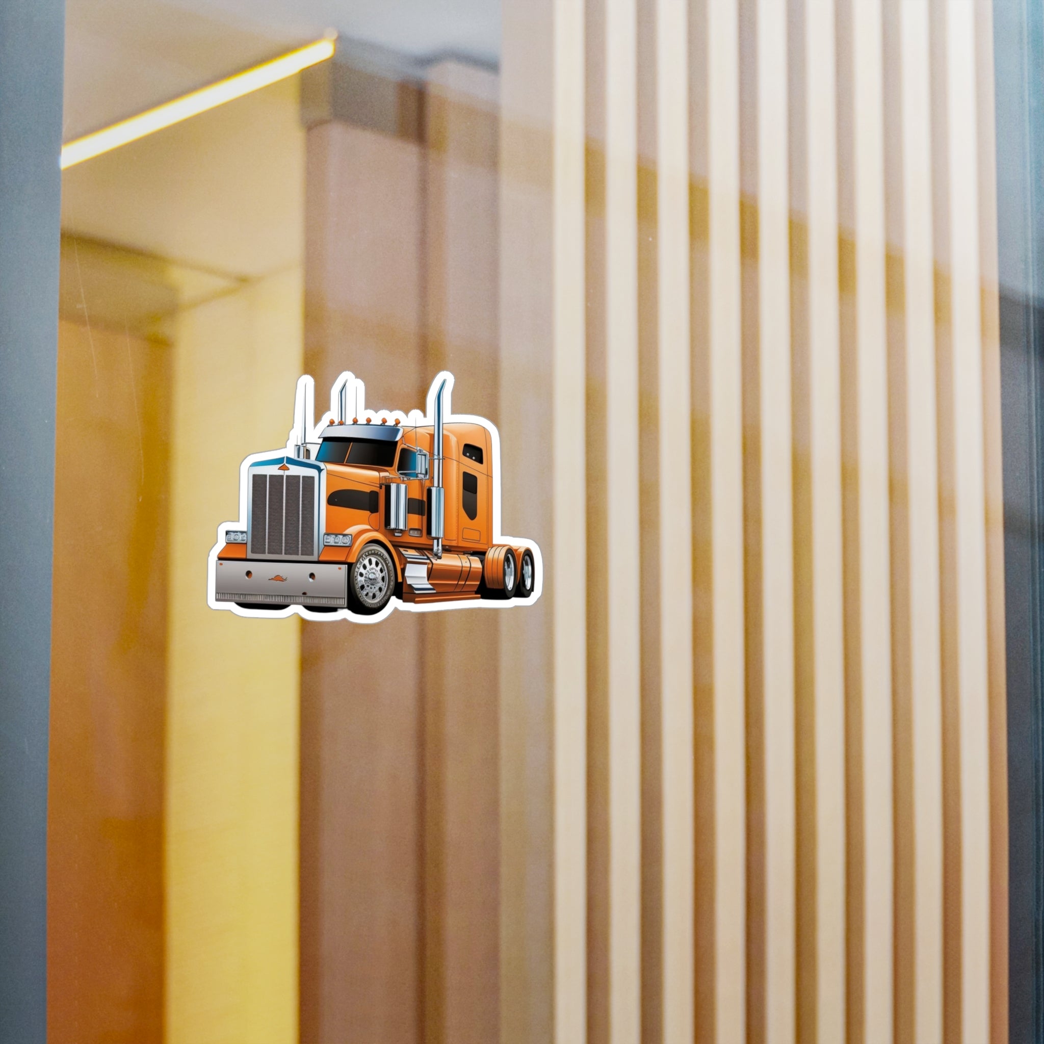 Orange Semi Truck Vinyl Decal