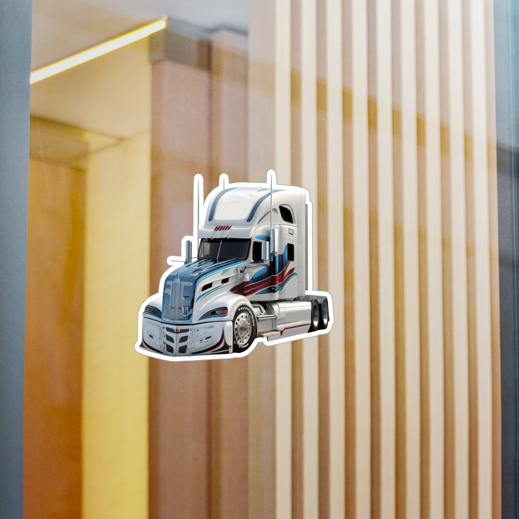 White Semi Truck Vinyl Decal