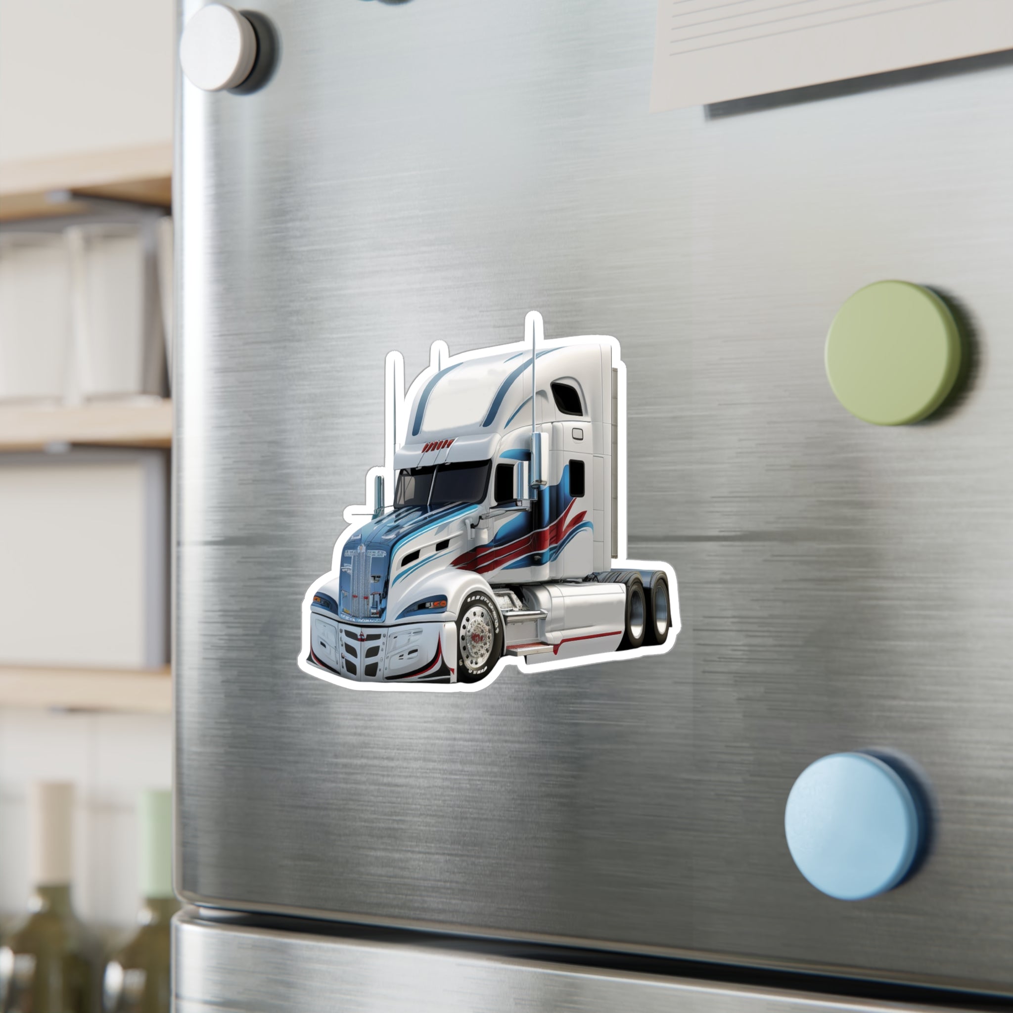 White Semi Truck Vinyl Decal