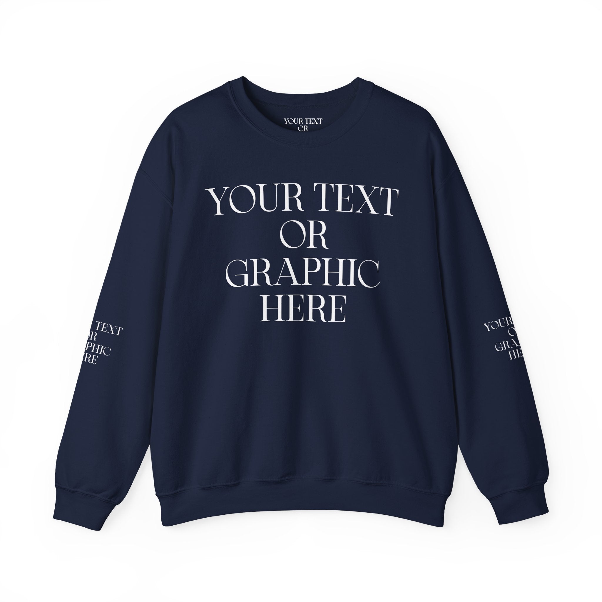 Custom Personalized Sweatshirt - Optional Print Areas