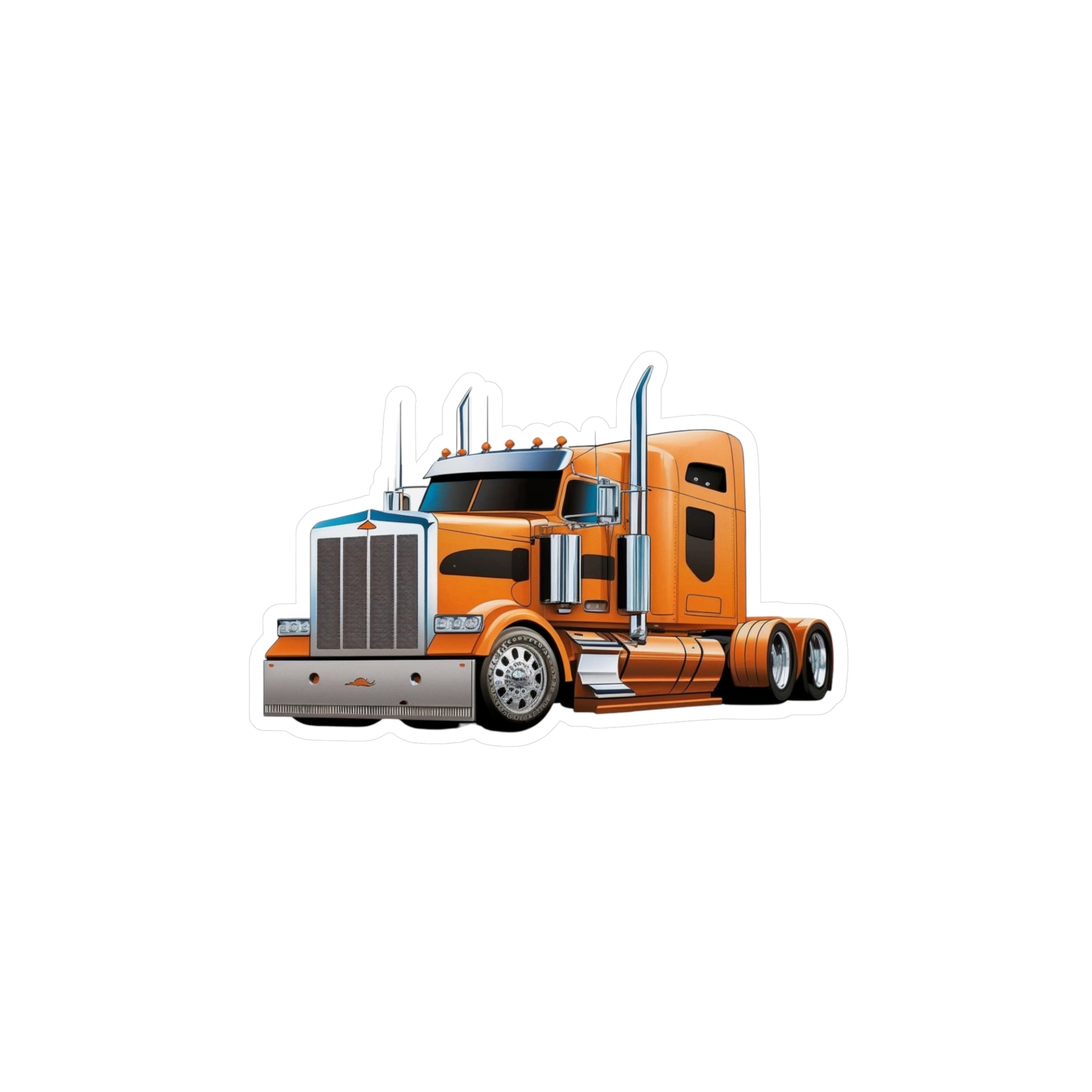 Orange Semi Truck Vinyl Decal