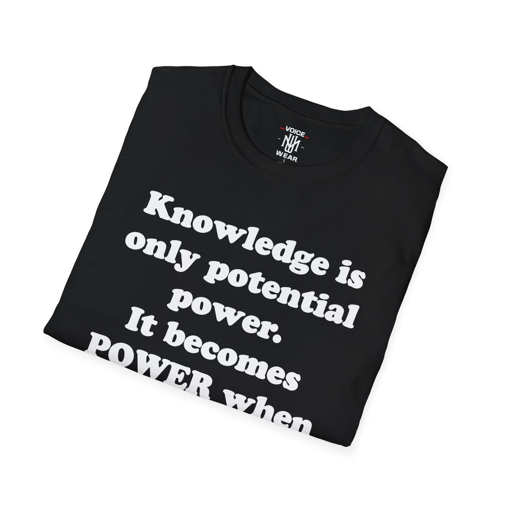 "Knowledge" - "moti-Voice-tion Wear" T-Shirt