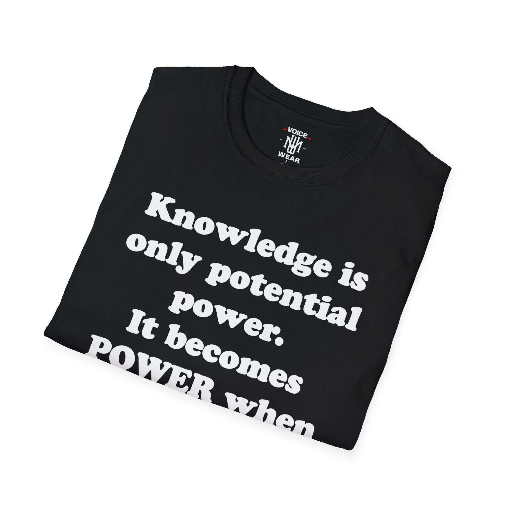 "Knowledge" - "moti-Voice-tion Wear" T-Shirt