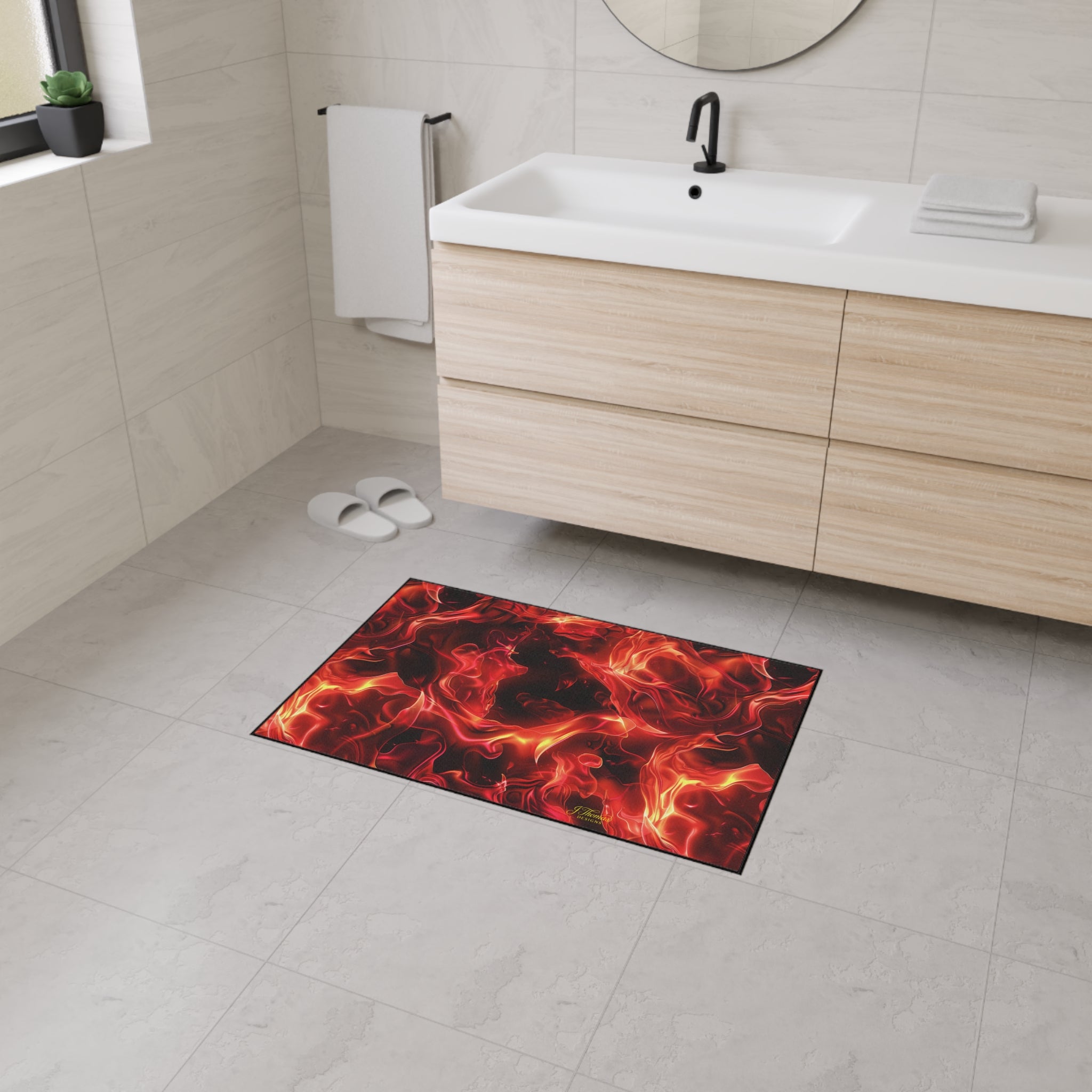 Heavy Duty Floor Mat – Red Flames