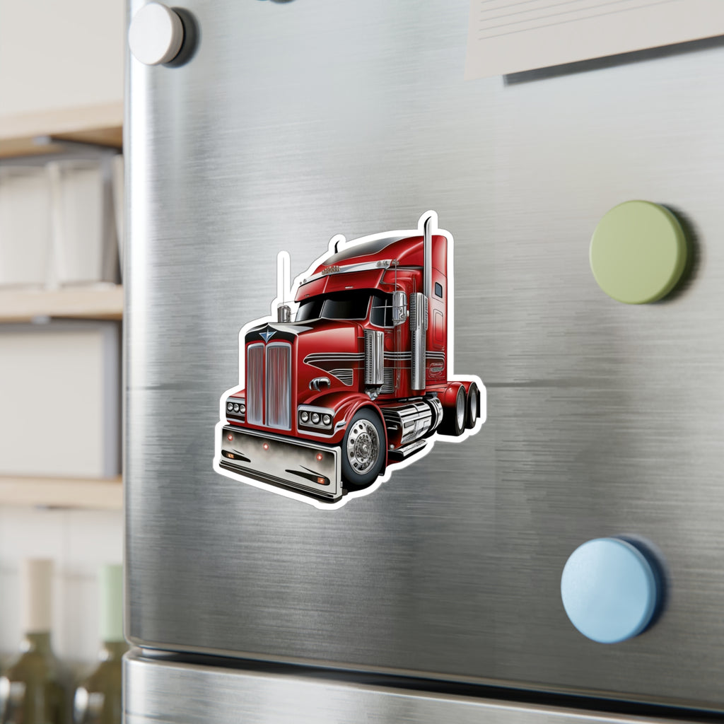 Red Semi Truck Vinyl Decal