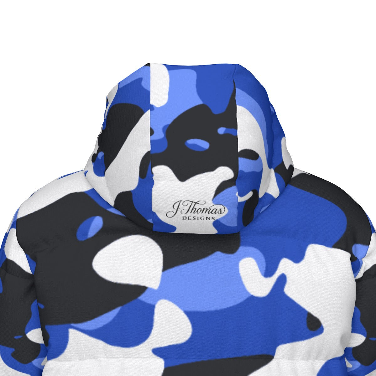 "All Over Print" Blue Unisex Long Down Jacket