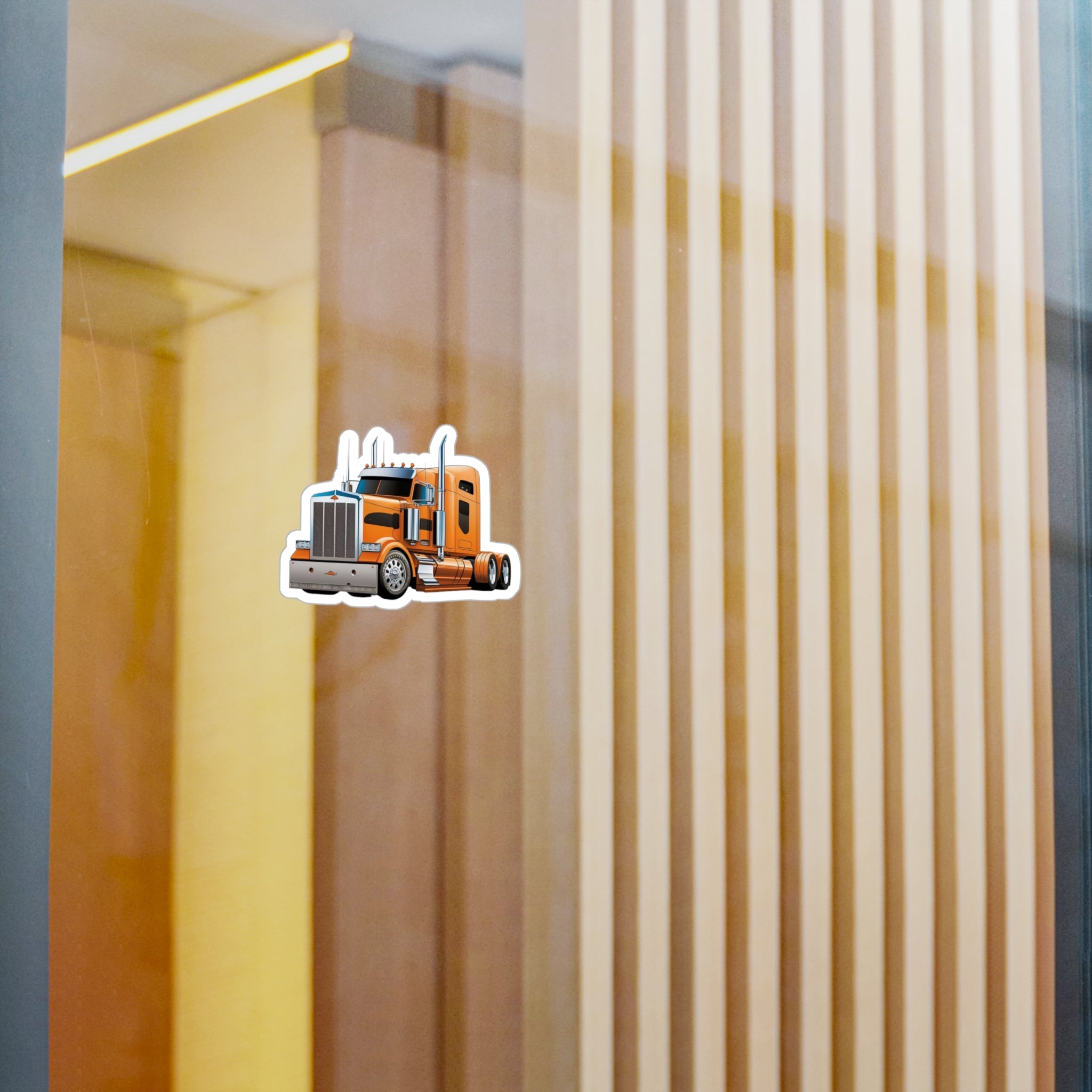 Orange Semi Truck Vinyl Decal