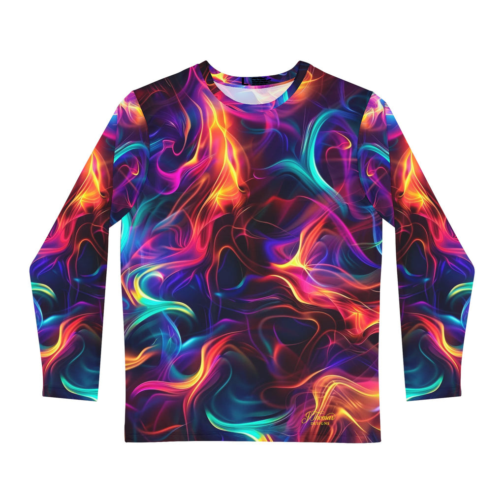 "All-Over Print" Psychedelic Flame Long Sleeve Shirt