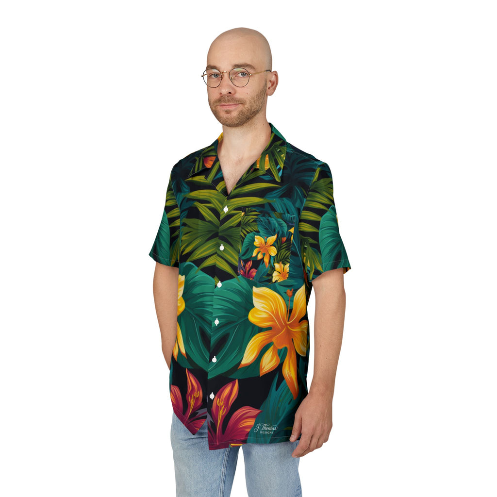 "All-Over Print" Hawaiian Button-Down Shirt