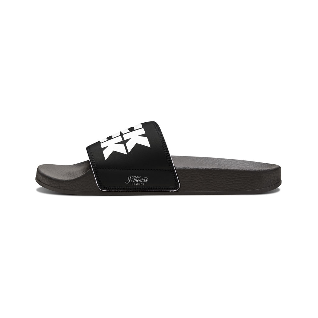 "All-Over Print" - Thick Chick Men's Removable-Strap Sandals - Black