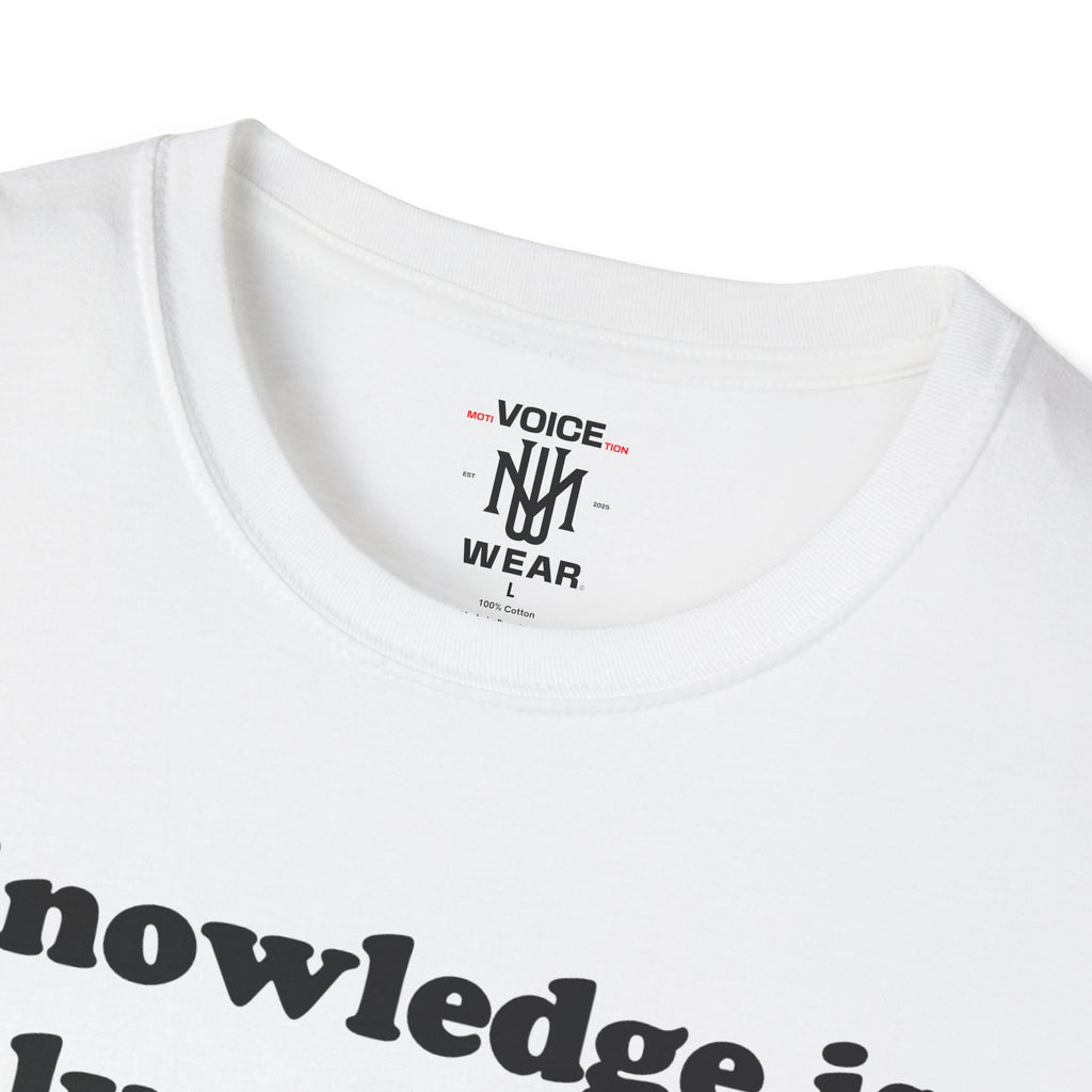 "Knowledge" - "moti-Voice-tion Wear" T-Shirt