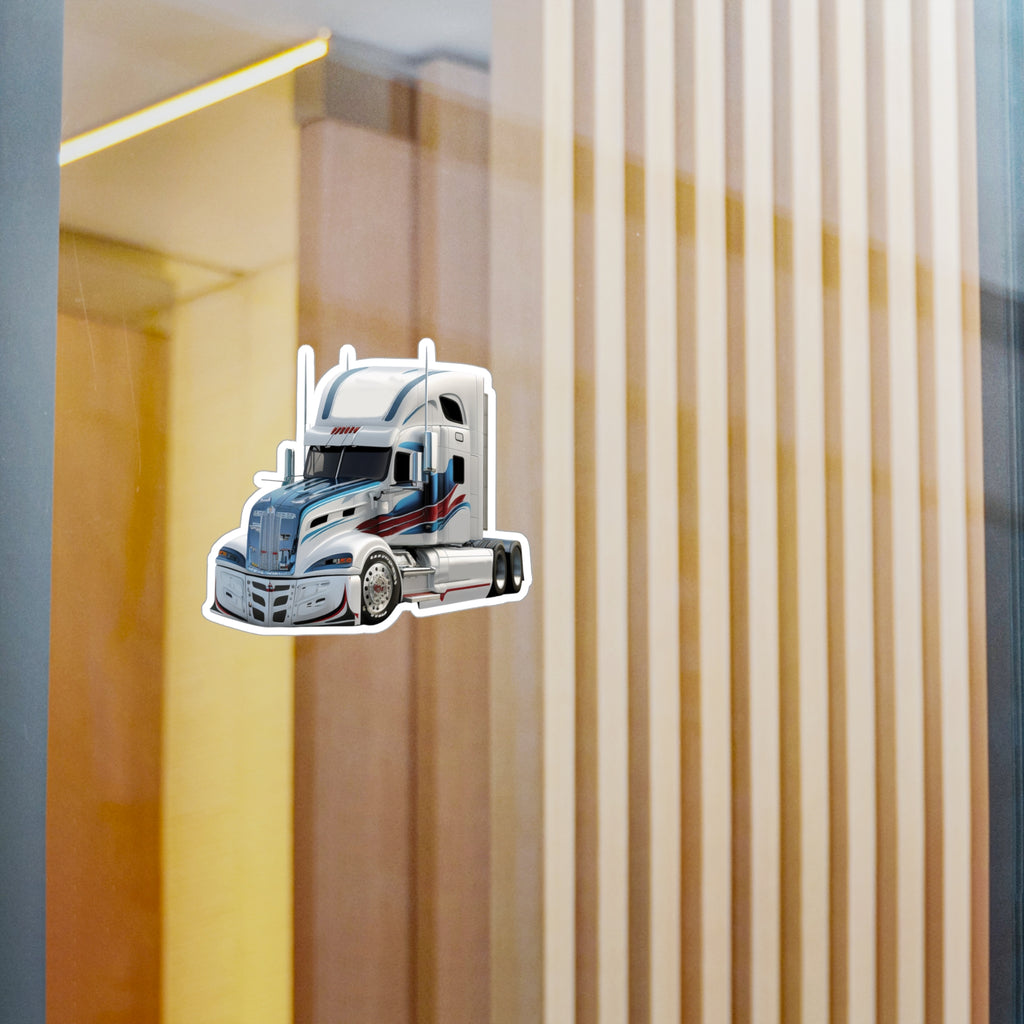White Semi Truck Vinyl Decal