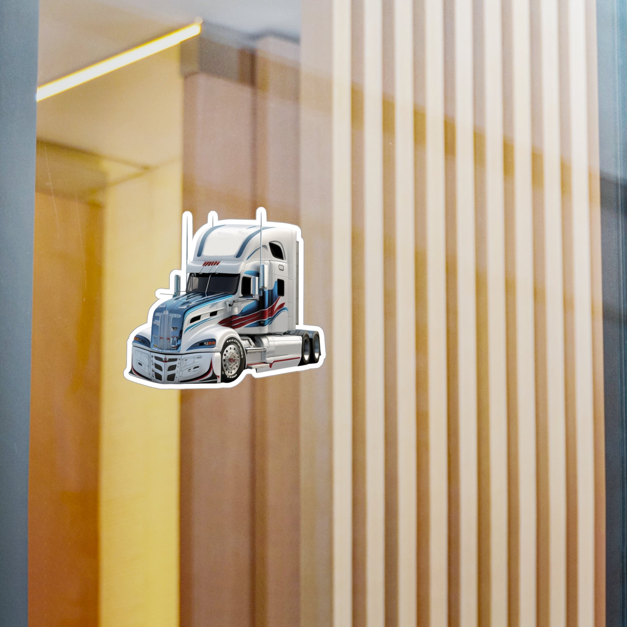 White Semi Truck Vinyl Decal