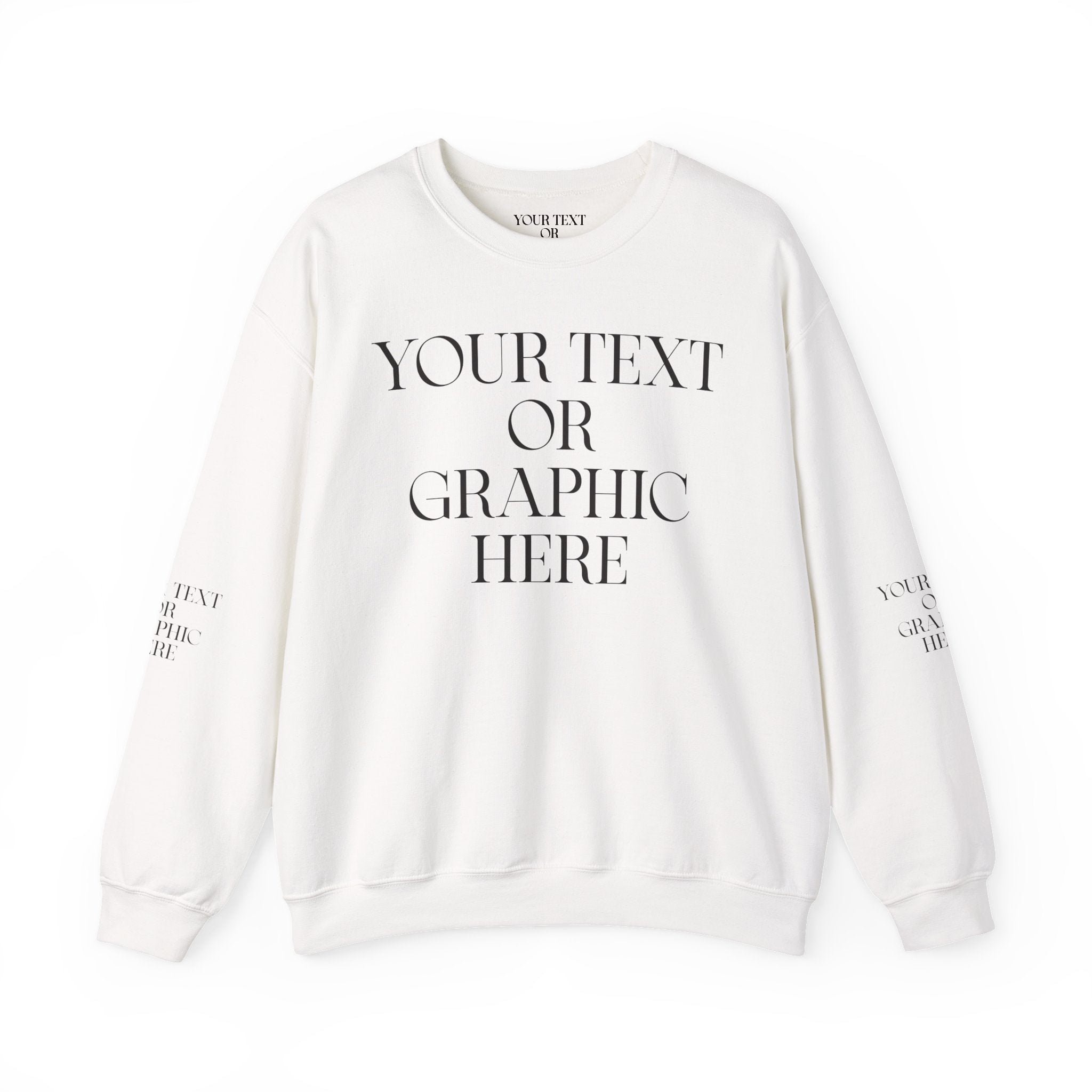 Custom Personalized Sweatshirt - Optional Print Areas