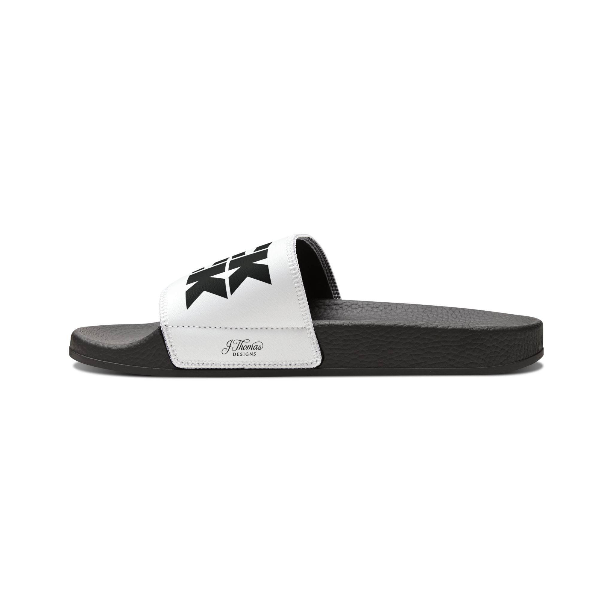 "All-Over Print" - Thick Chick Men's Removable-Strap Sandals - White