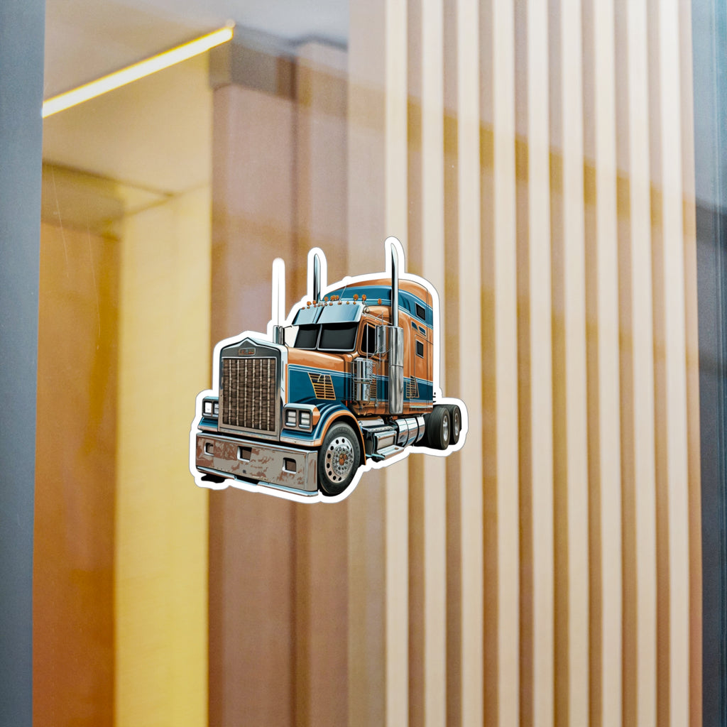 Blue & Gold Semi Truck Vinyl Decal
