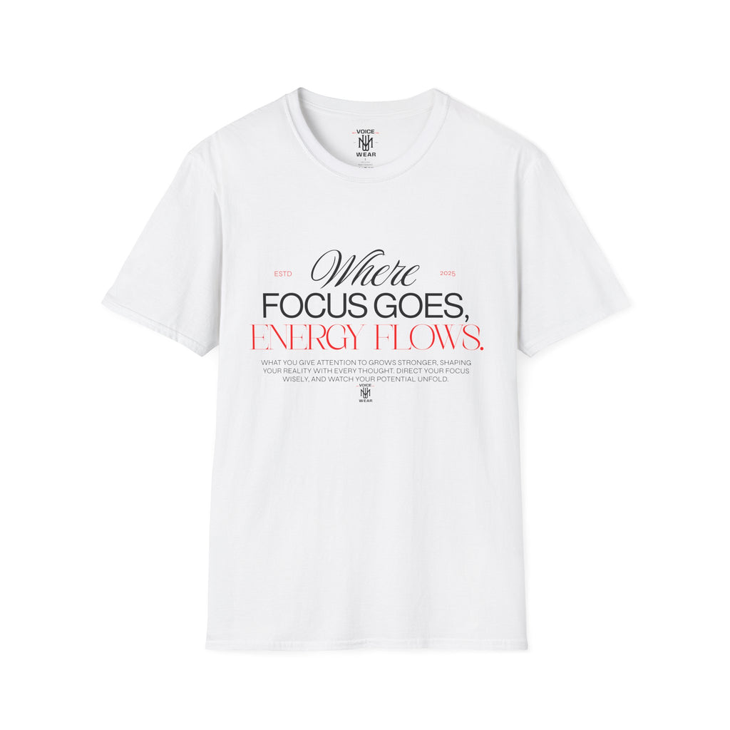 "Where Focus Goes" (Red) - "moti-Voice-tion Wear" T-Shirt