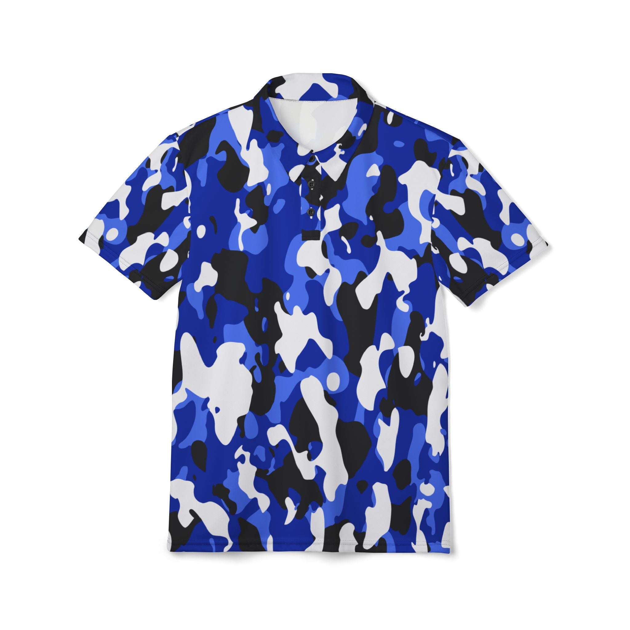 "All-Over Print" Blue Camo Unisex Polo Shirt