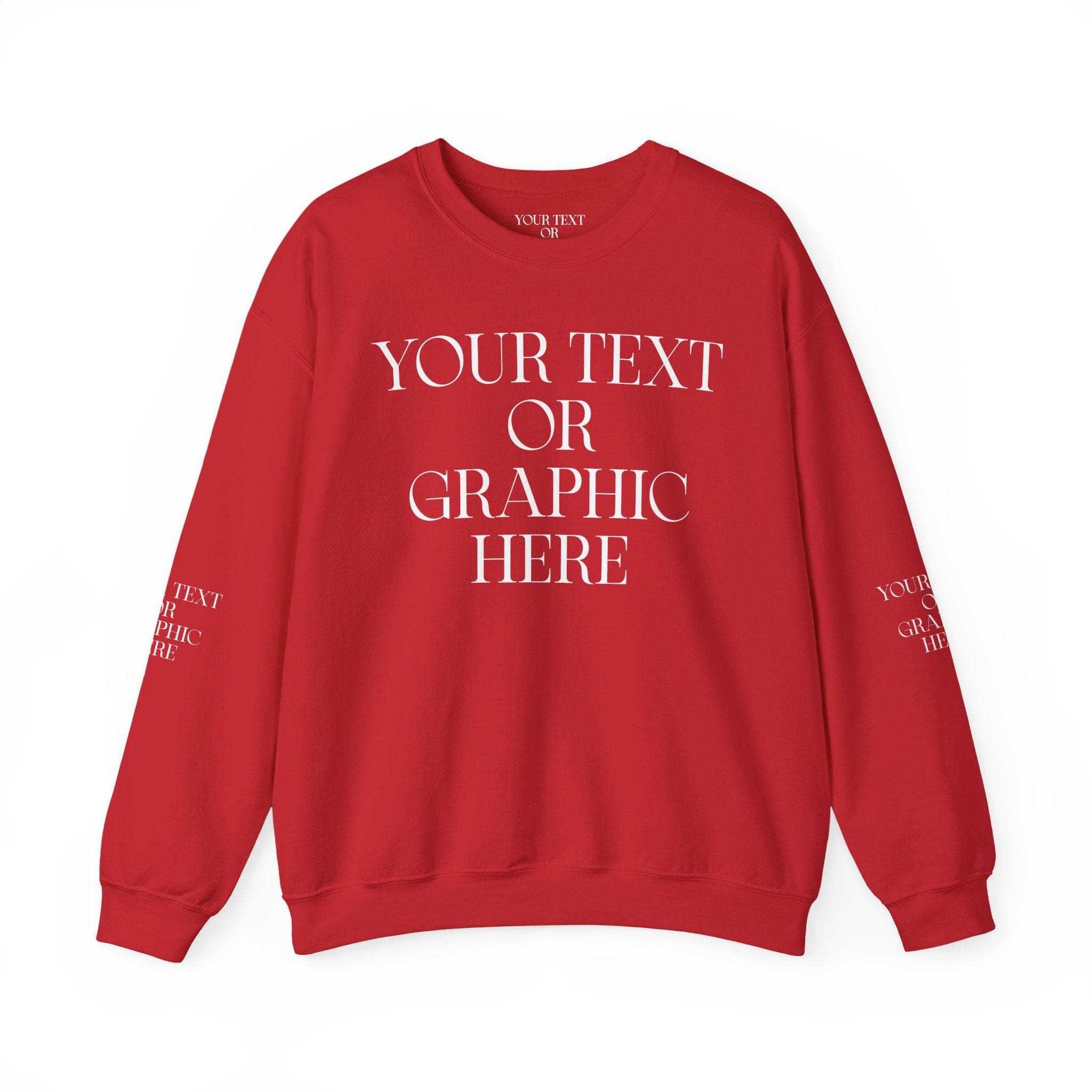Custom Personalized Sweatshirt - Optional Print Areas